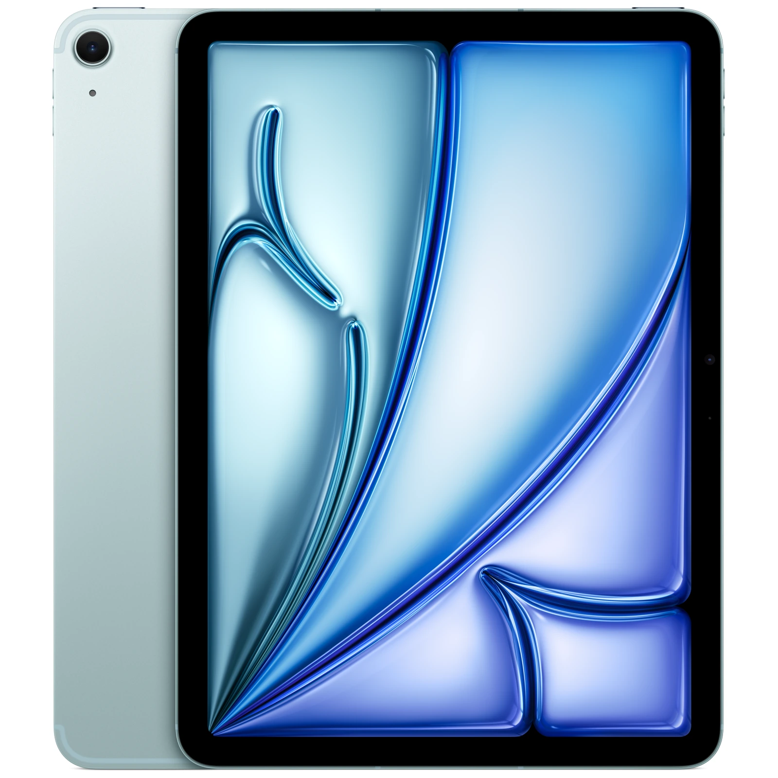 iPad Air de 11 polegadas com celular na cor azul