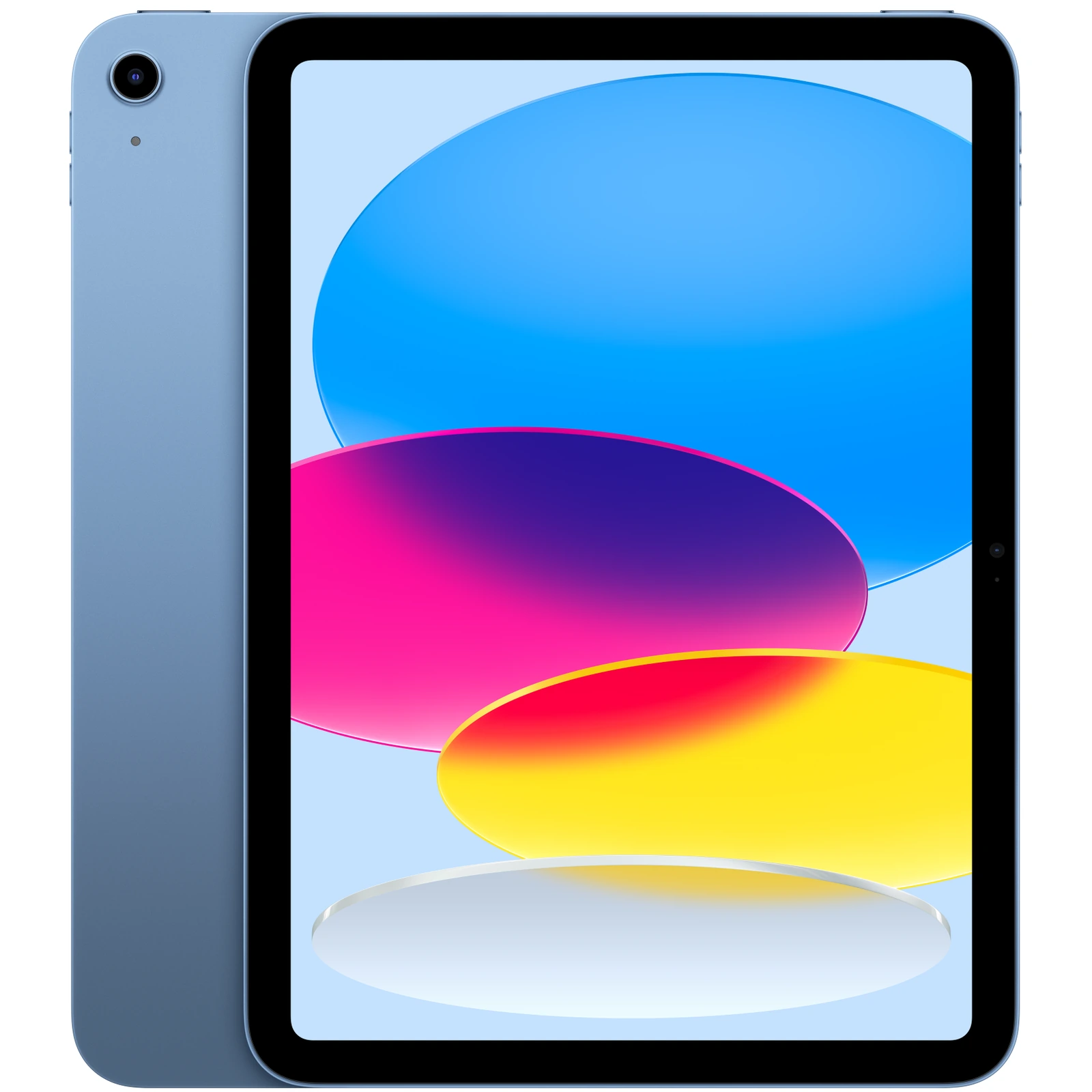 iPad de 11ª geração na cor azul, frente e traseira