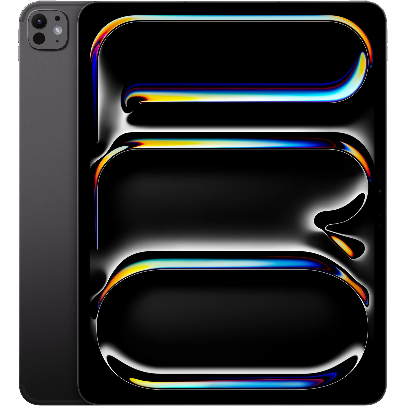 iPad Pro de 13 polegadas com celular na cor preto-espacial